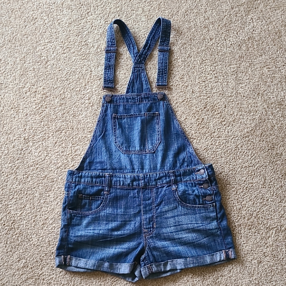 Express Jeans Denim Overalls Shorts